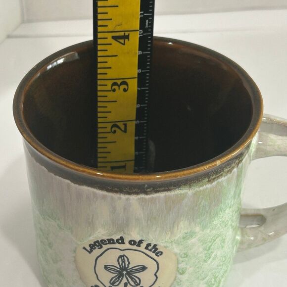 Legend of the Sand Dollar Ceramic Mug Colors Brown Green Cream Size 4” x 4” - Picture 11 of 12